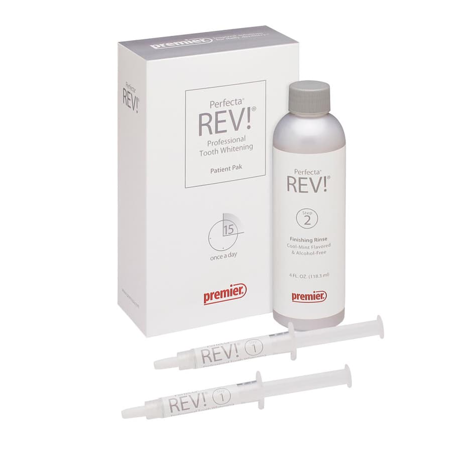 Perfecta REV! Take-Home Tooth Whitening Patient Pak, 14% Hydrogen Peroxide, Mint, 2 x 3cc Syringes, 4oz Finishing Rinse, 0.9oz Toothpaste, 4000142 thumbnail 6