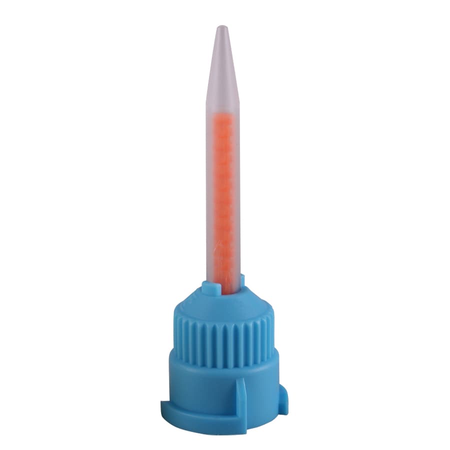 Dental City T-Style Crown & Bridge Mixing Tips, Blue/Orange, 10:1 & 4:1 Tapered, 25/Bag - Dental City - T-Style Crown & Bridge 10:1 Mixing Tips 25/Bag Blue & Orange - Image 1