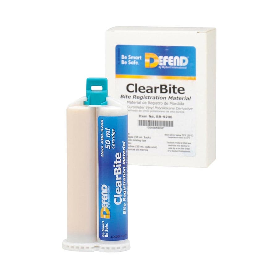 Defend ClearBite Bite Registration Material, Fast Set, Unflavored, Clear, 2 x 50 mL Cartridges with 6 Mixing Tips, BR-9200 thumbnail 9