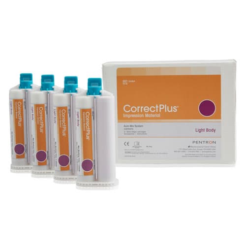 Correct Plus VPS Impression Material, Light Body, Regular Set, Unflavored, 50 ml Cartridges, 4/Pkg, Q34BA thumbnail 6