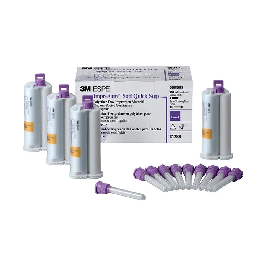 Impregum Garant Soft Quick Step Polyether Impression Material, Medium Body, Tray Refill, Mint, 4 x 50 mL Cartridges, 31788 thumbnail 9