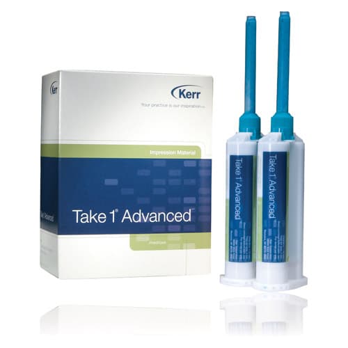 Kerr Take 1 Advanced VPS Impression Material, Medium/Monophase Body, Regular Set, Light Blue, 2 x 50 ml Cartridges with 6 Mixing Tips, Refill 33957 thumbnail 11