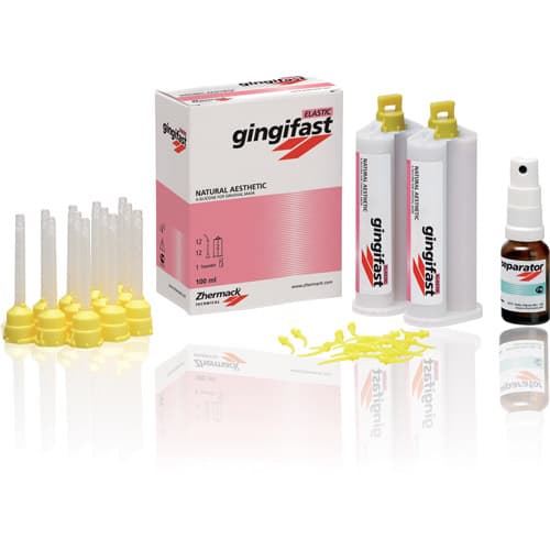 Zhermack Gingifast Elastic Silicone Removable Gingival Mask, Standard Pack, 2 x 50 mL Cartridges with 12 Mixing Tips, 12 Oral Tips, and 10 mL Separator, C401500 thumbnail 5