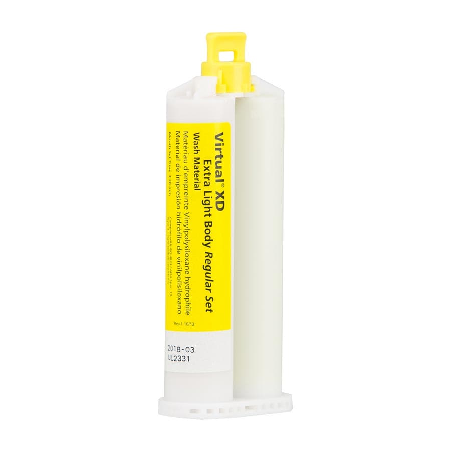 Virtual XD Extra Light Body VPS Impression Material Refill, Regular Set, 2 x 50 mL Cartridges, Yellow, 646468 thumbnail 3