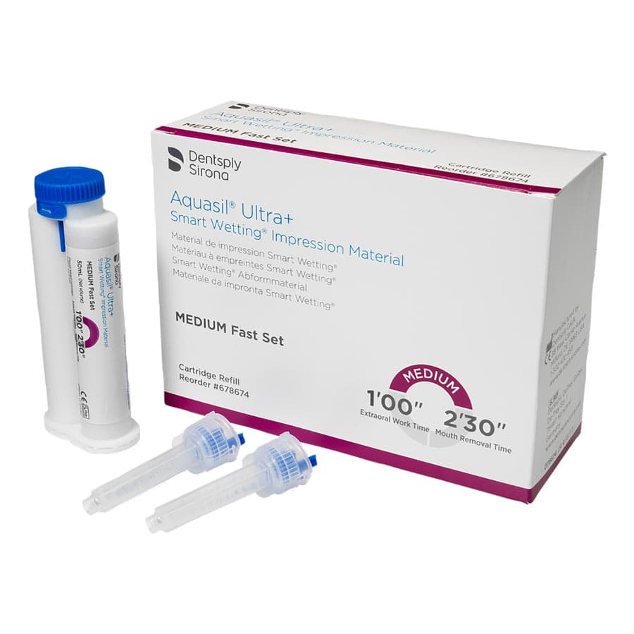 Aquasil Ultra+ Smart Wetting VPS Impression Material, Cartridge Refill Pack, Medium Body, Fast Set, 50 ml, Mint, Purple, 4/Pk, 678674 thumbnail 7