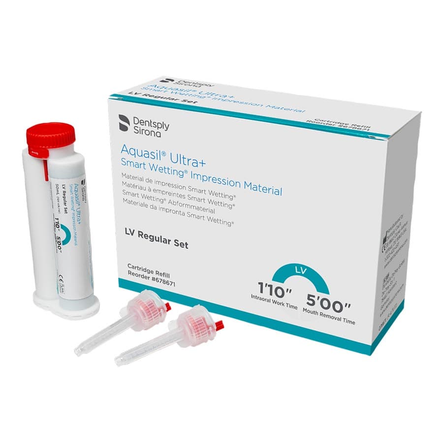 Aquasil Ultra+ Smart Wetting VPS Impression Material, Heavy Body, Fast Set, Light Green, Mint, 50 ml Cartridge Refill, 4/Pk, 678676 thumbnail 11