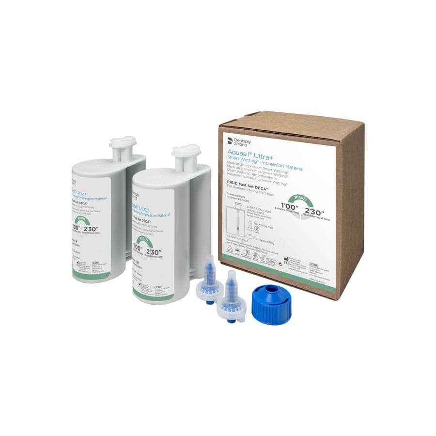 Aquasil Ultra+ Smart Wetting Impression Material, Rigid Body, Fast Set, Light Green, Mint, 2 x 380 mL DECA Cartridges, 20 Mixing Tips, 1 Bayonet Ring, 678688 thumbnail 7