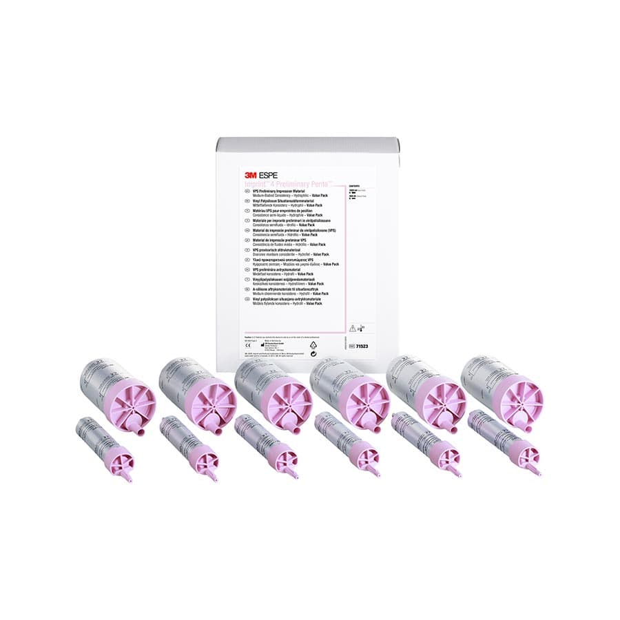 3M Imprint 4 Preliminary Penta VPS Impression Material Value Pack, Regular Set, Pink, Mint Flavor, 6 x 300 mL Base + 6 x 60 mL Catalyst, 71523 thumbnail 6