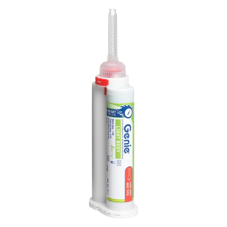 Genie VPS Impression Material, Light Body, Rapid Set, Berry Flavor, Green, 2 x 50 ml Cartridges with Tips, 77610 thumbnail 7