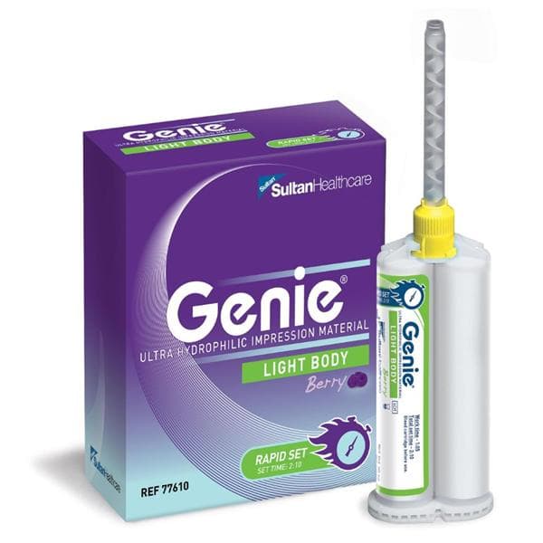 Genie VPS Impression Material, Light Body, Standard Set, Berry Flavor, Green, 2 x 50 mL Cartridges with Tips, 77615 thumbnail 3