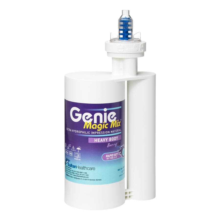 Genie Magic Mix VPS Impression Material, Heavy Body, Rapid Set, Berry Flavor, Purple, 380 mL Cartridge, 10 Mixing Tips, 1 Bayonet Ring, 78810 thumbnail 8