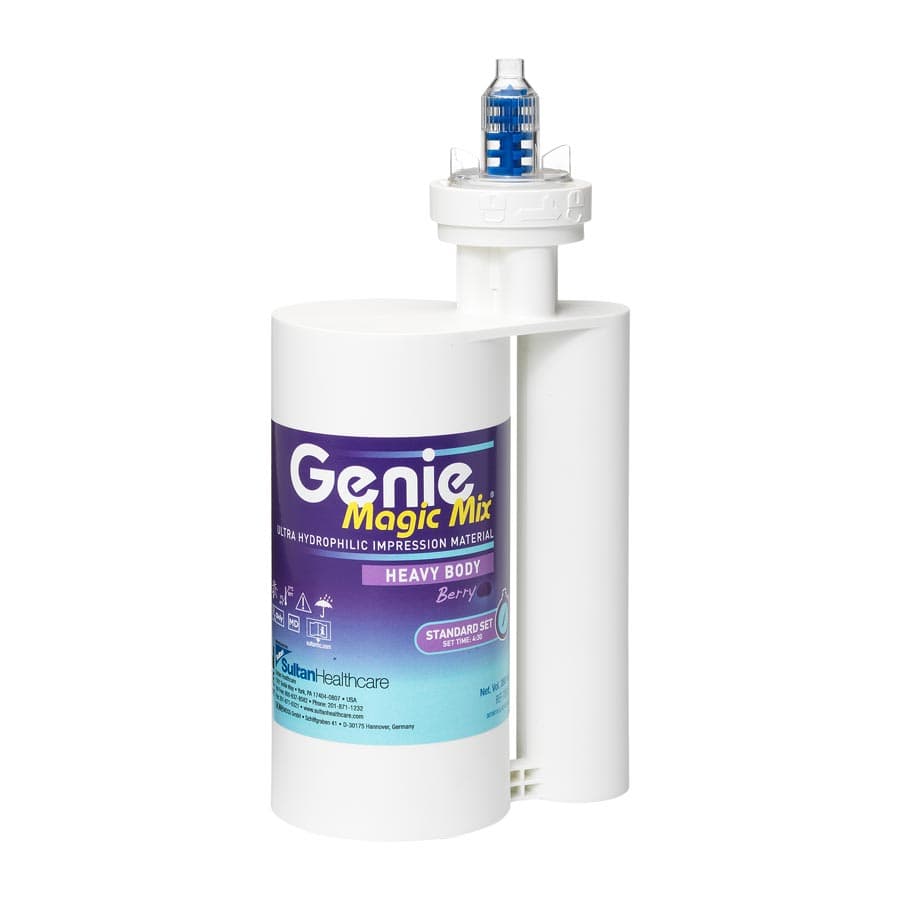 Genie Magic Mix VPS Heavy Body Impression Material, Standard Set (4:30), Berry Flavor, Purple, 4 x 380 mL Cartridges with Bayonet Ring, #78835 thumbnail 3