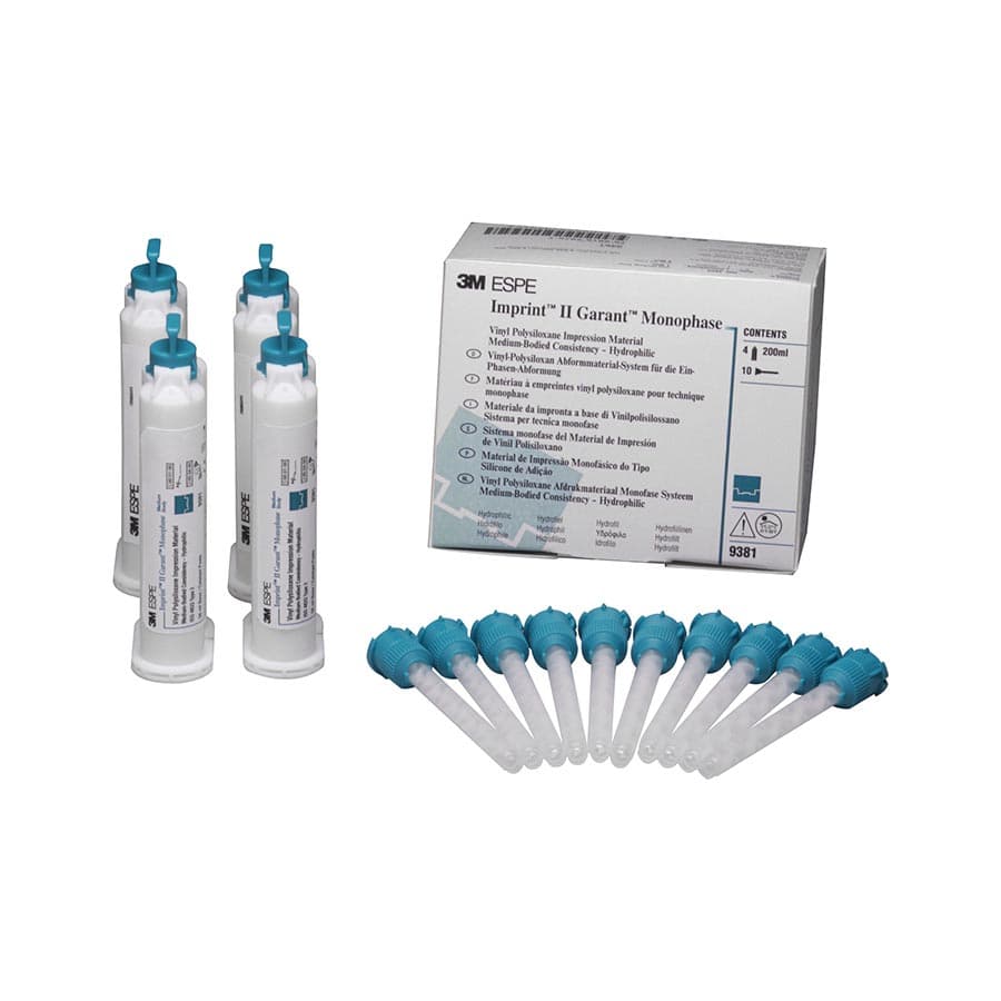 3M Imprint II Garant Light Body VPS Impression Material Refill, 4 x 50 mL Cartridges + 20 Mixing Tips, Yellow, #9378 thumbnail 15