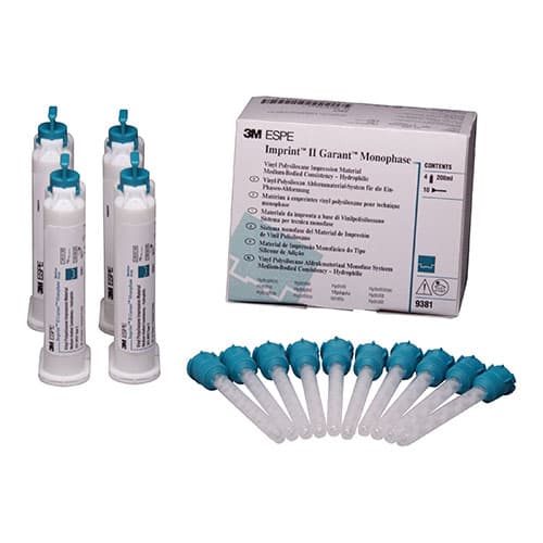 3M Imprint II Garant Regular Body VPS Impression Material Refill, Green, 4 x 50 mL Cartridges with 20 Mixing Tips, 9379 thumbnail 6