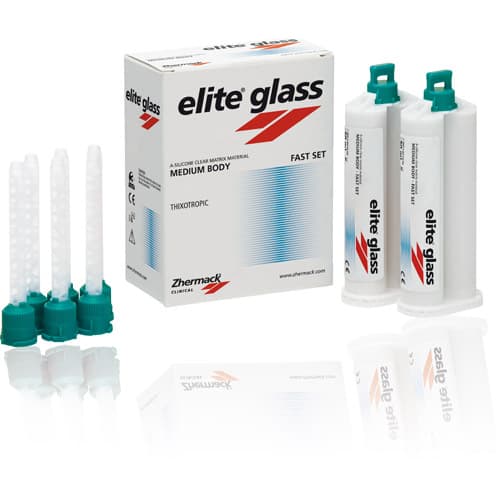Zhermack Elite Glass Clear VPS A-Silicone Impression Material, Medium Body, 2 x 50ml Cartridges with 6 Mixing Tips, C401610 thumbnail 3