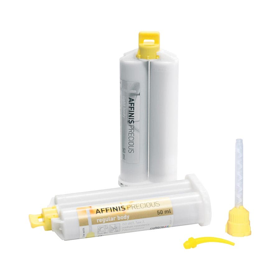 Coltene Affinis Precious Regular Body VPS Impression Material, Gold, 2 x 50 mL Cartridges with 12 Mixing Tips, C6776 thumbnail 7