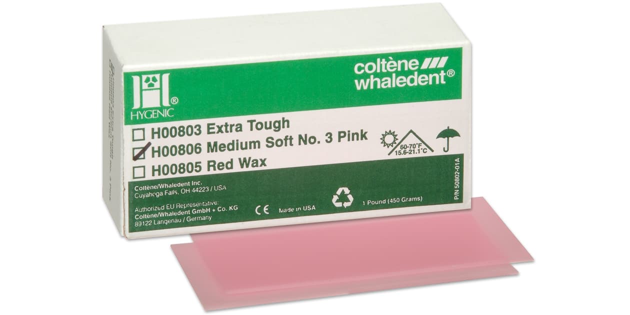 Hygenic Baseplate Wax, Medium Soft No. 3, Pink, 1 lb Box, H00806 thumbnail 13