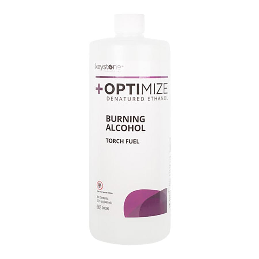 Keystone Optimize Burning Alcohol Denatured Ethanol, 32 oz Bottles, 4 per Box, Item 00099 - Optimize Burning Alcohol Denatured Ethanol 32oz 4/Box 00099 *ground only - Image 1
