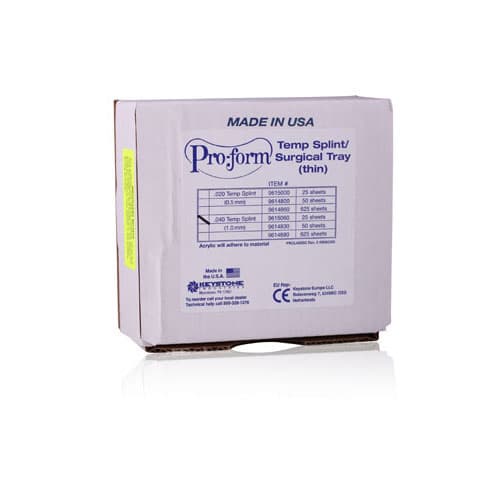 Keystone Pro-Form Splint Material, 5" x 5", 0.100" (2.5mm), Clear, 25 Sheets/Pk, 9615040 thumbnail 6