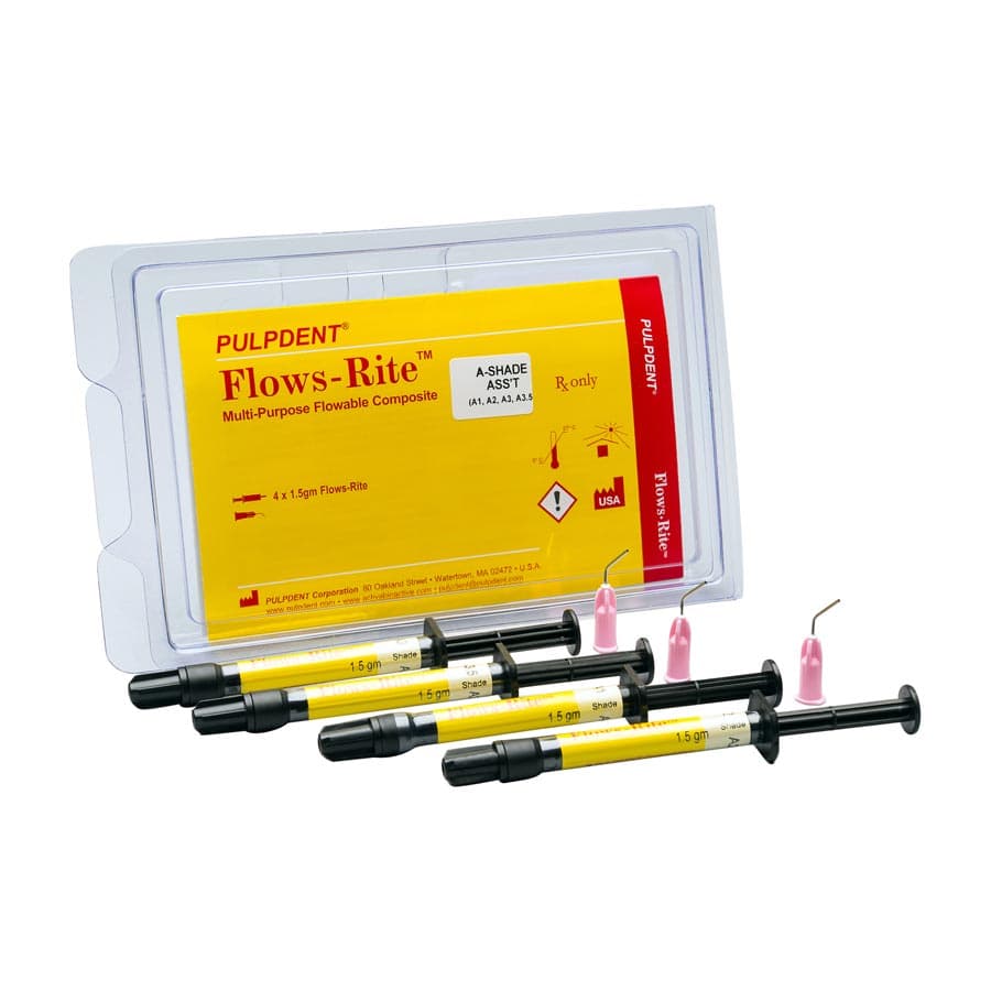 Pulpdent Flows-Rite A3 Flowable Composite Syringe Refill, 1.5g, 4-Pack with 20 Tips, FKA3 thumbnail 3