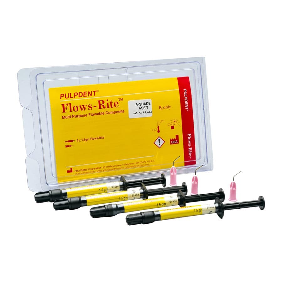 Pulpdent Flows-Rite ShadeFusion Refill Kit, 4 x 1.5g Syringes, 20 Applicator Tips, FK-S thumbnail 2