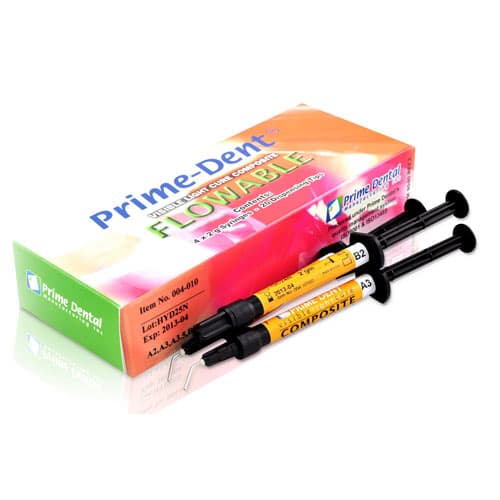 Prime Dental Flowable Composite 4 Assorted Syringe Kit, VLC, Shades A2/A3/A3.5/B2, 4 x 2g Syringes with 20 Tips, 004-010 thumbnail 2