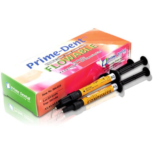Prime-Dent Flowable Composite Kit, Shade A2, VLC Light-Cure, 4 x 2g Syringes with 20 Dispensing Tips, 004-010A2 thumbnail 6