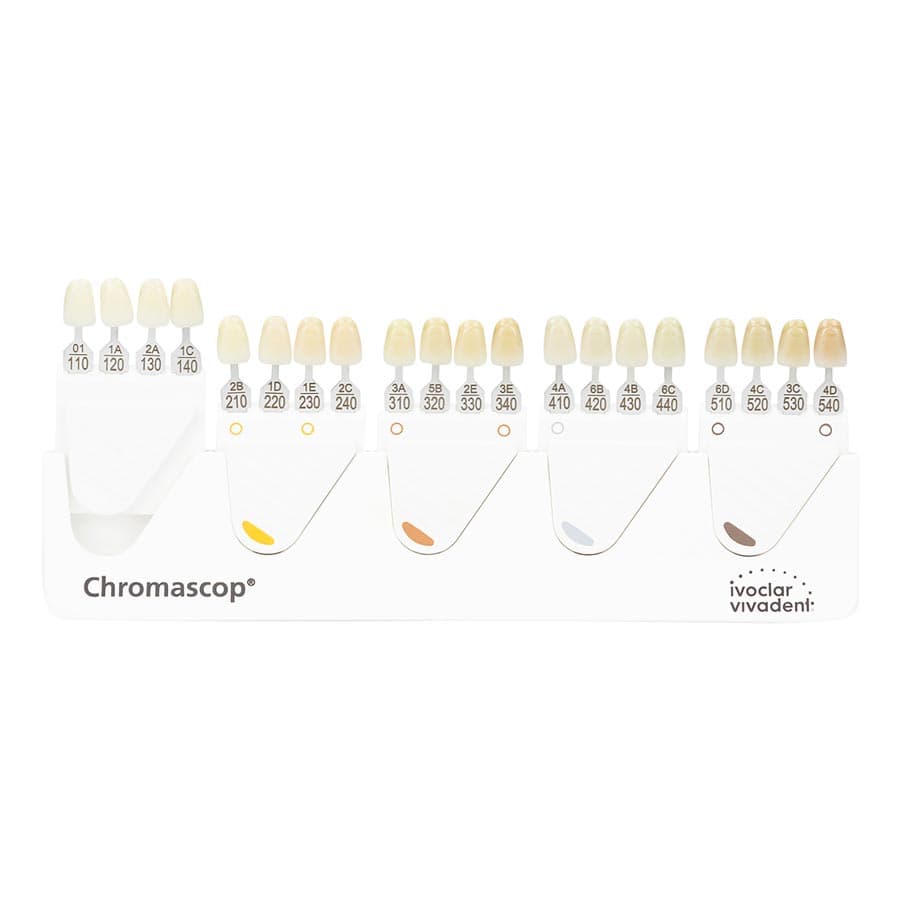 Ivoclar Vivadent Chromascop Shade Guide with Bleach, Universal, 20 Color + 4 Bleach Shades, 529479 thumbnail 11