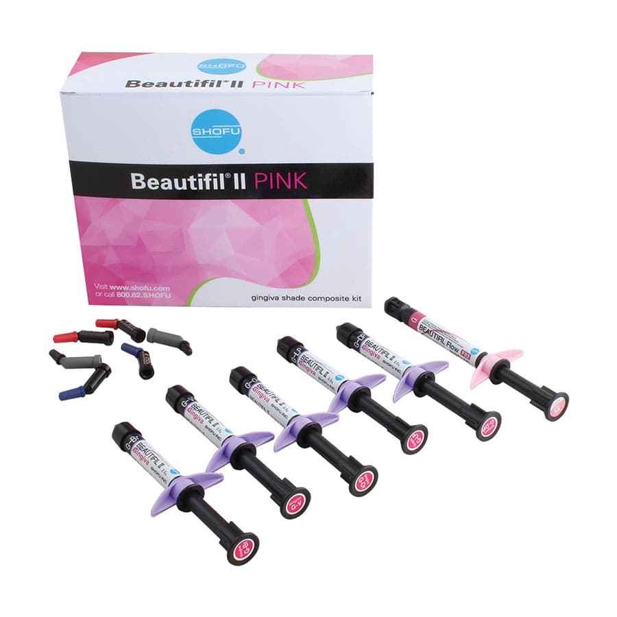 Beautifil II Gingiva Pink Kit, Light-Cure, Universal Viscosity, 5 x 2.5 g Syringes + Flow Syringe & Tips, GMK1 thumbnail 14