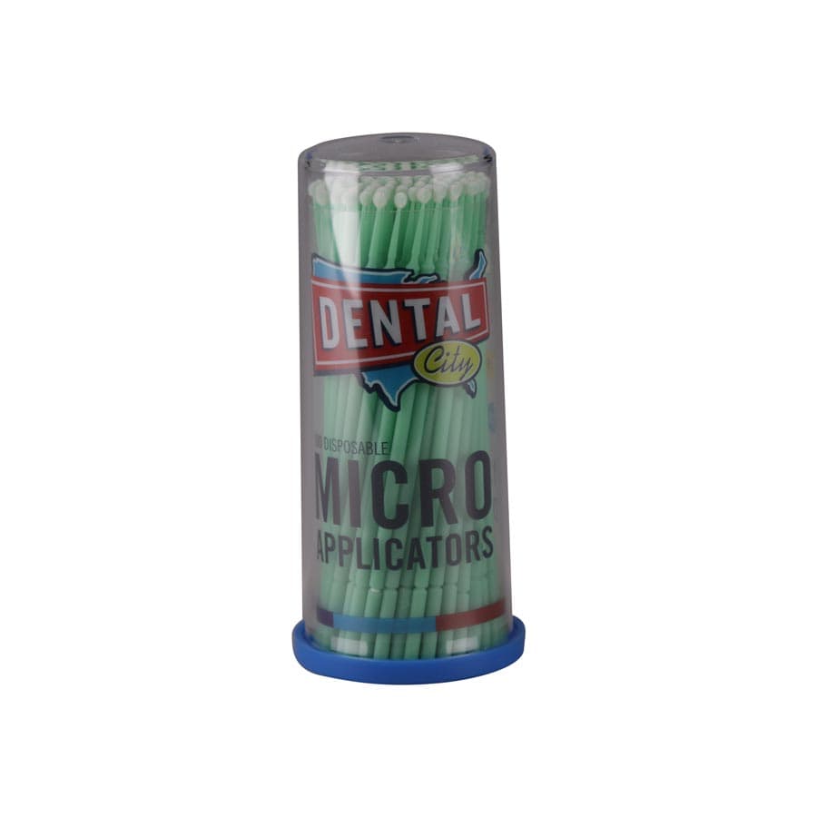 Dental City Disposable Micro Applicators, Regular Green, 100/Tube - Dental City - Disposable Micro Applicators - Image 1