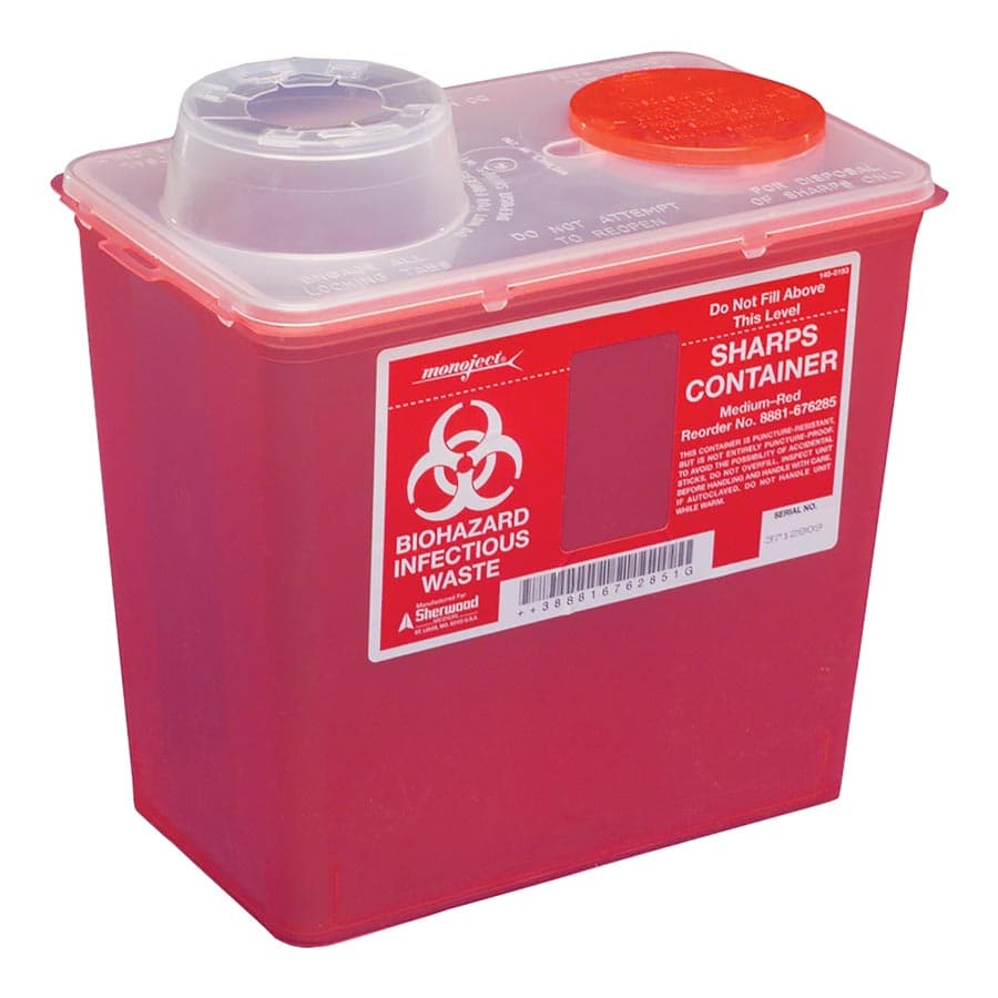 Oak Ridge Products Chimney Top Sharps Container, 8 Qt, Red, 8/Box - Oak Ridge Products - Chimney Top Sharps Containers - Image 1