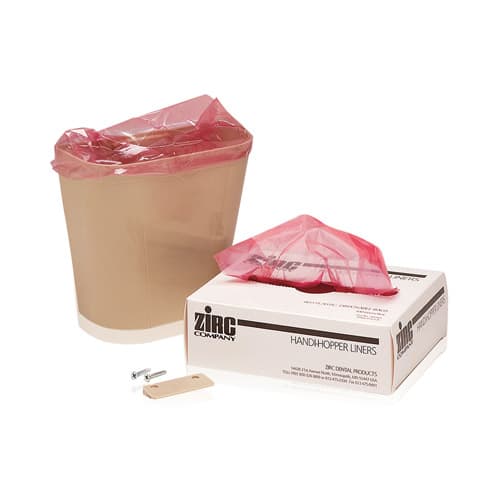 Zirc Handi-Hopper Small Plastic Waste Receptacle, Beige, 7" x 4" x 6-3/8", with Slotted Mounting Bracket, 20Z404G thumbnail 5
