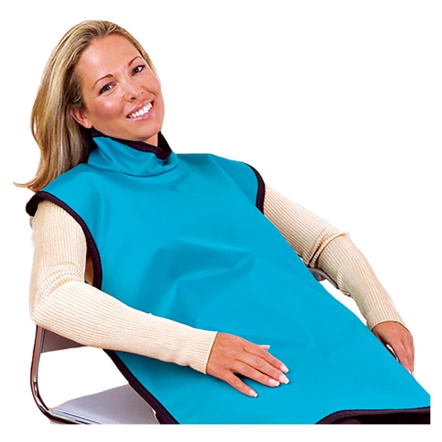 Flow Dental Lead-Free Adult Bib X-Ray Apron with Attached Collar, Navy Blue, 24" x 26", 0.25 mm Lead Equivalency, 75051NL-22 thumbnail 2