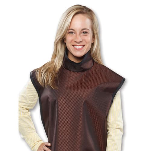 Flow X-Ray Adult Lead Bib Apron with Attached Collar, 0.3mm Lead Equivalency, Medium Blue, 24" x 26", 75051-16 thumbnail 2