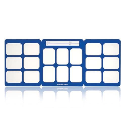 Flow Dental Perfect Pocket X-Ray Film Mounts, 18 Windows (12 Horizontal, 6 Vertical), Size 2, Blue, 100/Box, 81-6180 thumbnail 3