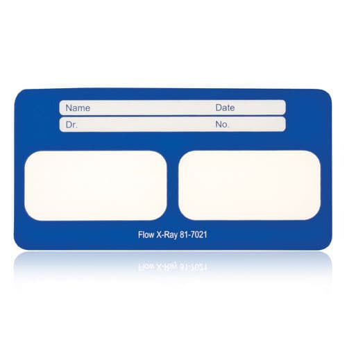 Flow Dental Perfect Pocket Film Mounts, Vinyl/Blue, 2 Window Horizontal, Size 3, Box of 100, 81-7021 - Perfect Pocket Film Mounts Vinyl/Blue 2 Window Horizontal, Size 3, box of 100 - Image 1