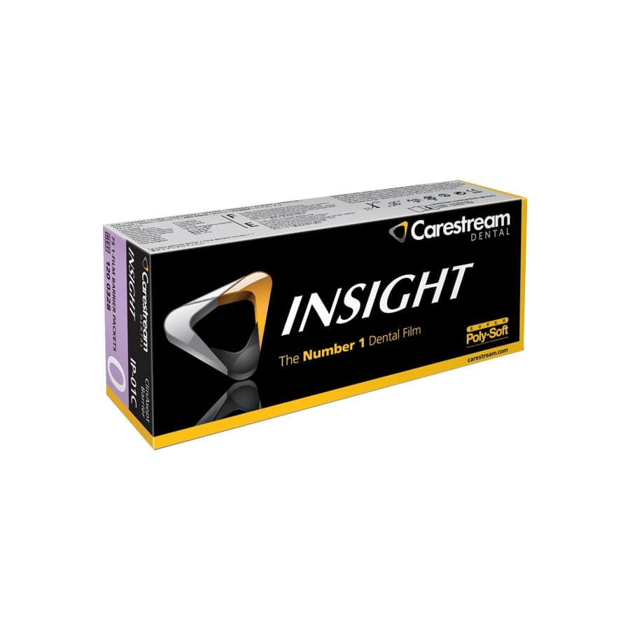 Carestream Health Insight IP-01C Size 0 Intraoral Dental X-Ray Film, F-Speed, Periapical, 1-Film Super Poly-Soft Packets with ClinAsept Barrier, 75/Box, 1200328 thumbnail 7