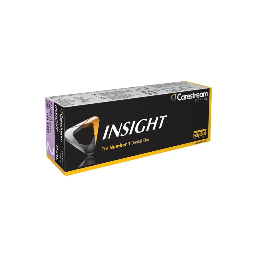 Carestream Health INSIGHT Dental X-Ray Film, Size 2, F-Speed, Periapical, Single Film with ClinAsept Barrier, 100/Box, IP-21C, 1539931 thumbnail 8