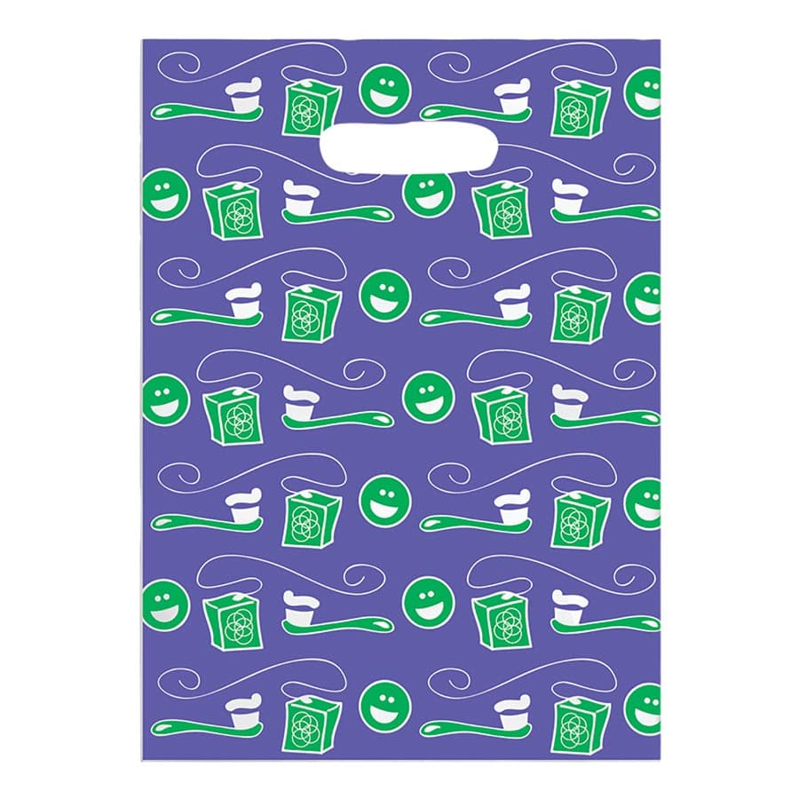Sherman Specialty Scatter Bags, Smiley Face with Toothbrush & Floss, Clear, 7.5" x 10", 100/Pkg, 98ZE thumbnail 4