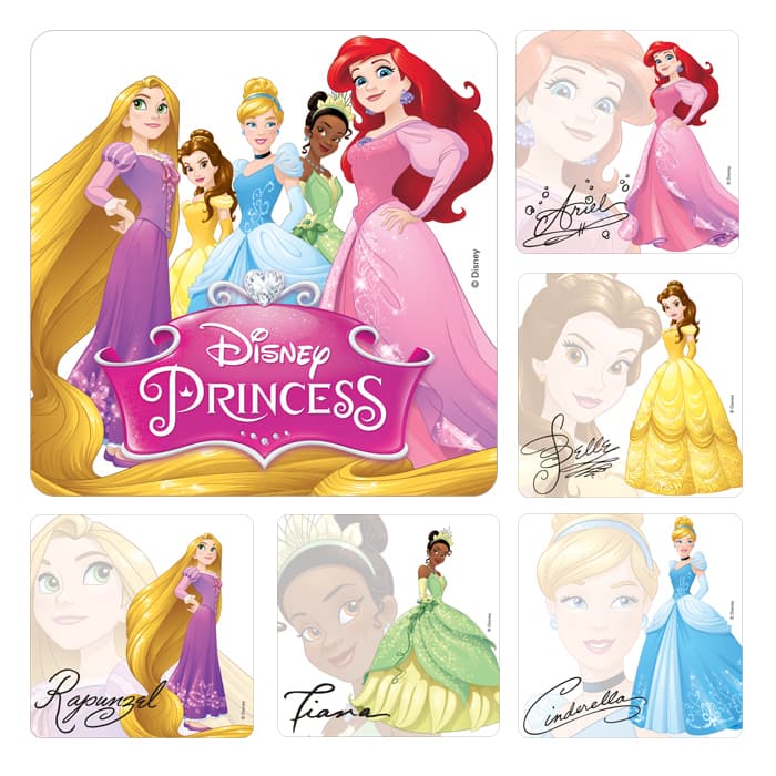 Disney Princess Autograph Stickers, 2.5" Square, Assorted Designs, 100/Roll, PS631 thumbnail 4