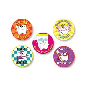 Sherman Specialty Dental Sticker Assortment, 2" Cute Tooth Stickers, 5 Designs, 100/Roll, PS540 thumbnail 2