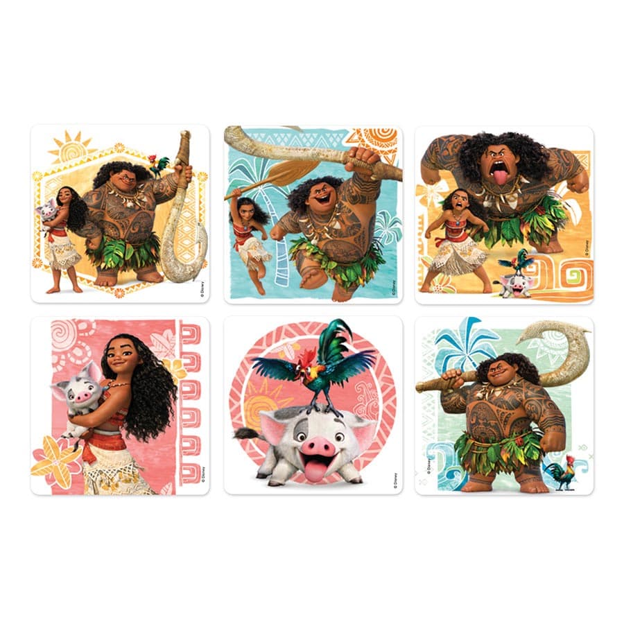 Disney Moana Stickers, 2.5" Square, 6 Assorted Designs, 100/Roll, PS624 thumbnail 4