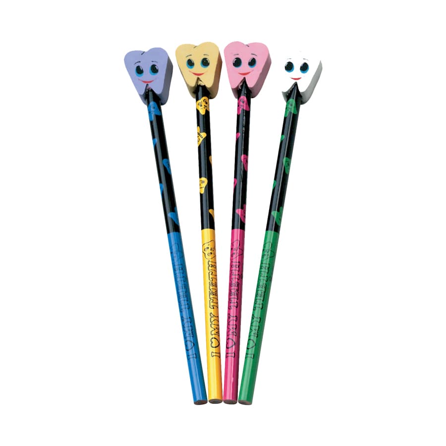 Sherman Specialty Smile Tooth Pencil with Eraser, 6.5", S2567 - Sherman Specialty - Smile Tooth Pencil w/ Eraser - Image 1