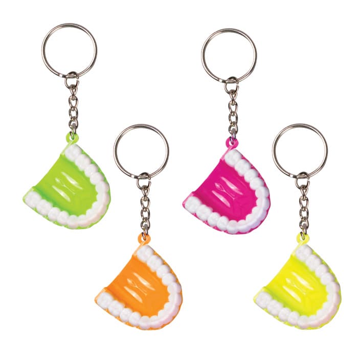 Sherman Specialty Neon Tooth Keychains, 1.5", Assorted Colors, 24/Pkg, S3307 thumbnail 4