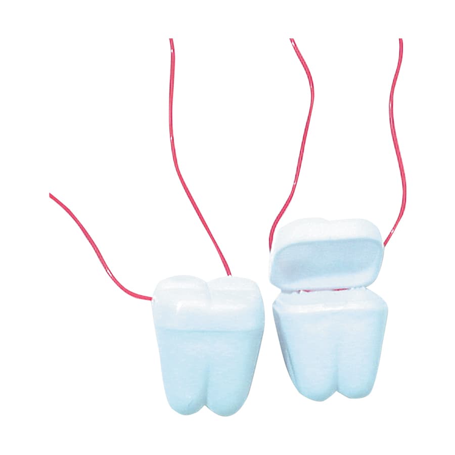 Sherman Specialty 1" White Tooth Saver Necklace, Assorted Color Cords, 144/Pack, S49 thumbnail 5