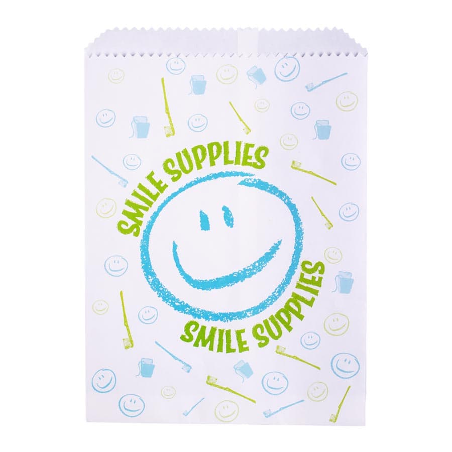 Smile Supplies Paper Patient Bag, 7.5" x 10", White, 100/Pack, S8633 thumbnail 4