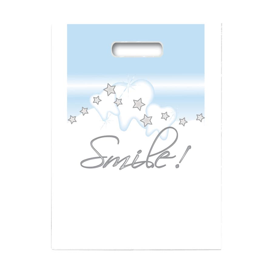 Sherman Specialty Stars and Smiles Small Patient Take-Home Bags, 7.5" x 9", White, 100/Pkg, SBG64 thumbnail 4