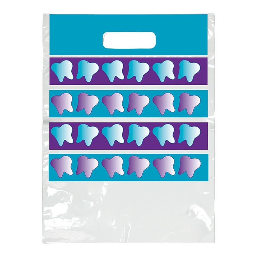 Sherman Specialty Purple/Blue Tooth Patient Take-Home Bag, 7½" x 9", 100/Pkg, SBG69 thumbnail 3