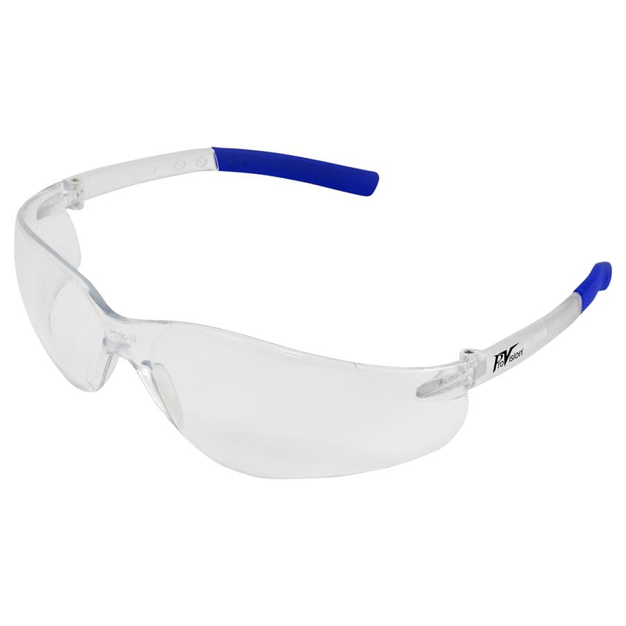 ProVision Clarity Safety Eyewear, Clear Frame/Clear Lens, Navy Tips, Each, 3605B thumbnail 4