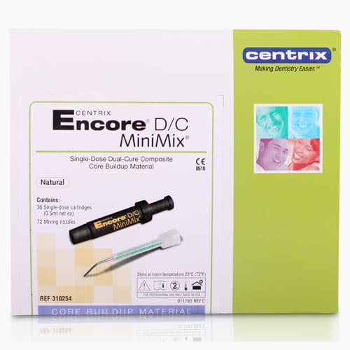 Encore D/C MiniMix Dual-Cure Core Buildup Material, Natural Shade, 0.5 mL Single-Dose Cartridges, 36/Pk, 310254 thumbnail 12
